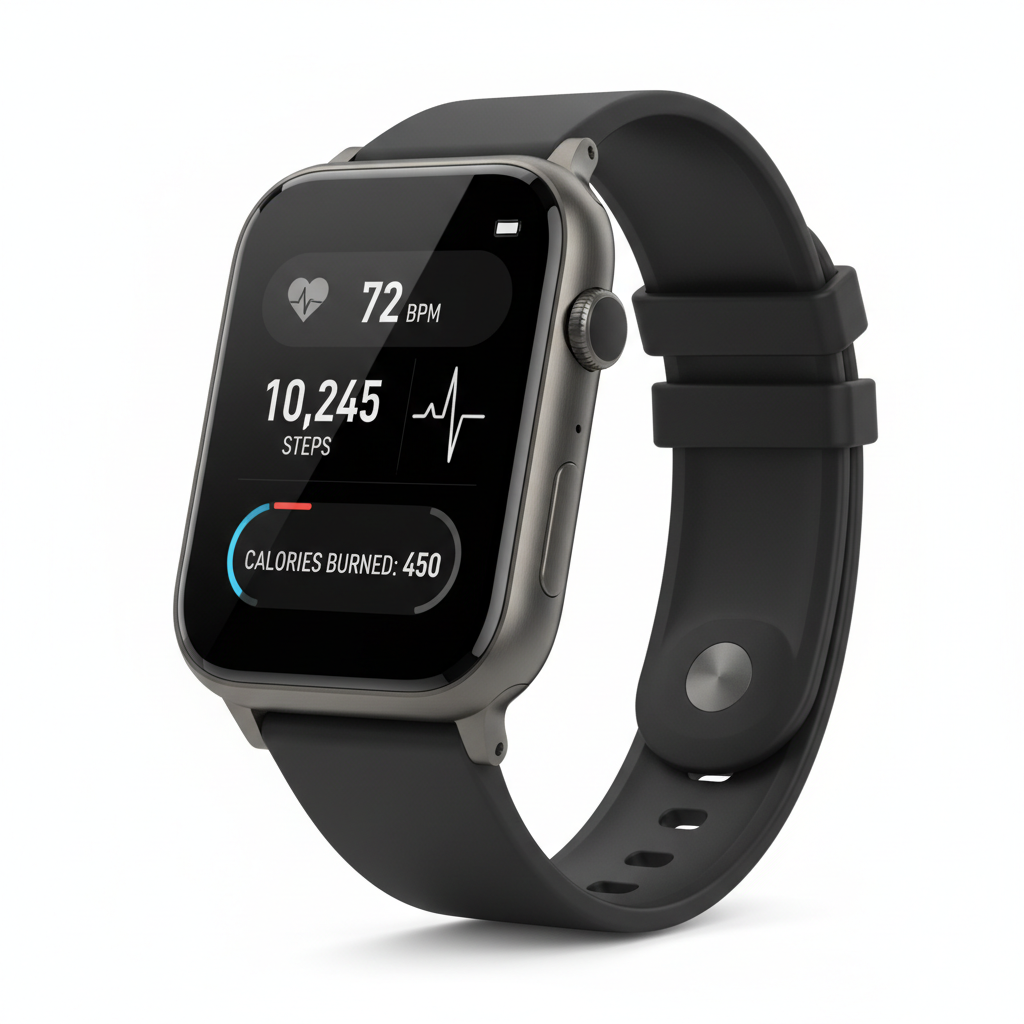 Smart Fitness Watch with Health Tracking & Touch Display